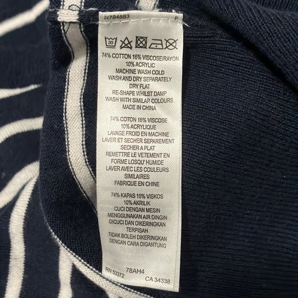 French Connection Striped Sweater with Open Back Bow Detail Size XS - Picture 5 of 5